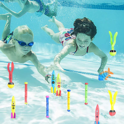 Fun Little Toys 34PCS Swimming Pool for Kids Water Toys for Backyard, Diving Toys for Kids Pool Toys