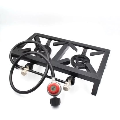 Lixada Propane Gas Cast Iron Stove Double Size for Patio BBQ Camping Cooking Standard