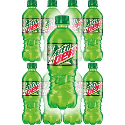 Mountain Dew Soda Pop 20oz Bottles, Quantity of 8
