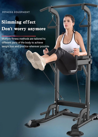 Pull-Up Bars & Squat Bar Power Tower Dip Stands Strength Training for Home Gym