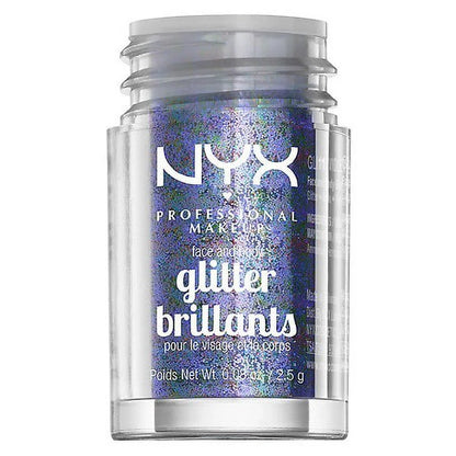 NYX Professional Makeup Face & Body Glitter, Violet 0.08 oz Pack of 2