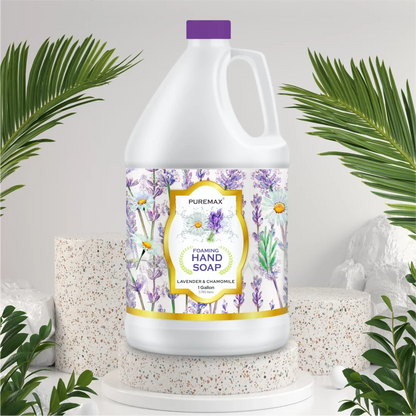 Puremax Foaming Hand Soap Lavender Refills with Essential Oils | Gentle, Moisturizing 128 fl oz