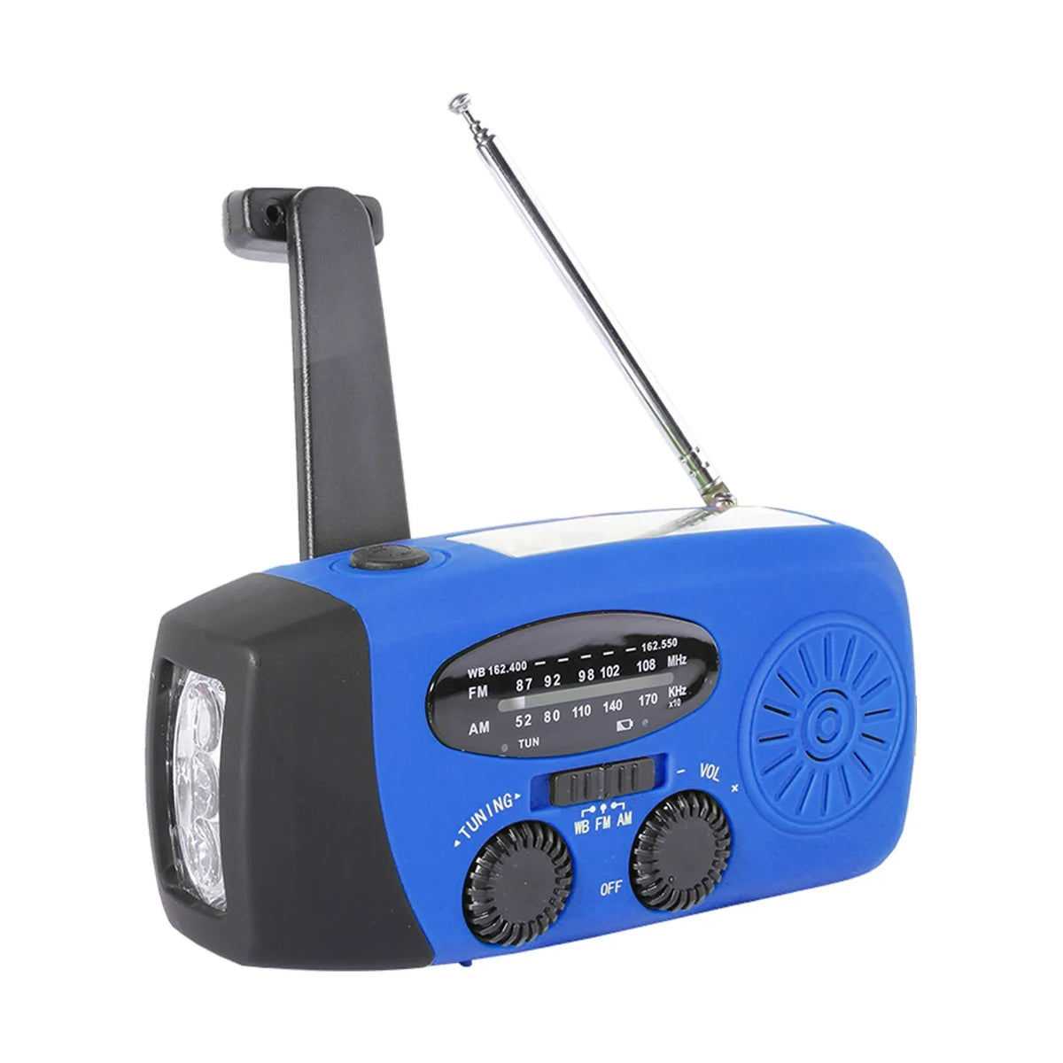 Emergency Hand Crank Solar Weather AM / / NOAA Emergency Weather Rechargeable Portable Power Bank with Solar Charging & Hand Crank & Battery Operated LED Flashlight Cell Reading Lamp fo
