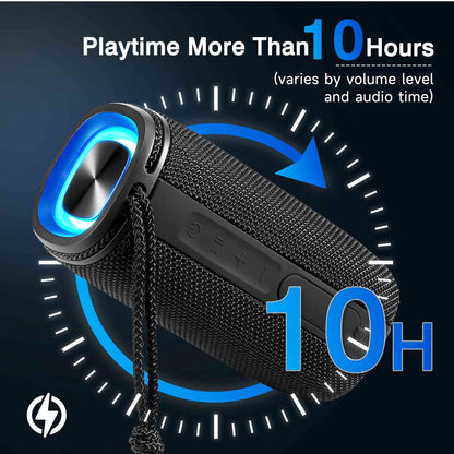 UrbanX Scorpio Series Bluetooth Speaker, IPX5 Waterproof Speakers 360° HD Surround Sound with Punchy Bass, True Wireless Pairing, BT5.3, Portable Speaker for Nokia C2 Tennen - Black