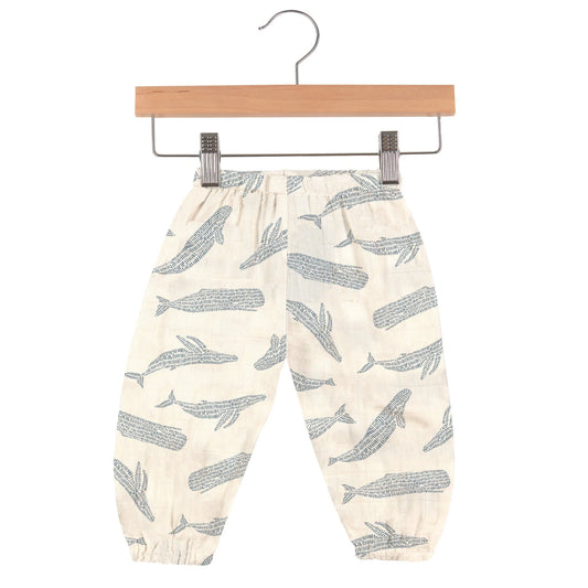 Blue Shadow Whales Bamboo Mini Pants