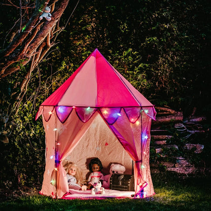 Princess Castle Play Tent with Colorful Star Lights Outdoor and Indoor