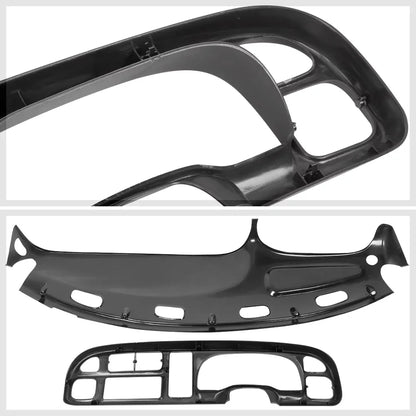 Grey Dash Board Cap Cover Bezel Overlay+Instrument Bezel Kit for 98-02 Dodge Ram Fits select: 1998-2001 DODGE RAM 1500, 1998-2002 DODGE RAM 2500