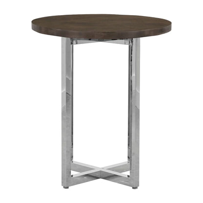 Modus Amalfi 32" Round Bar Table w Wood Top in Taupe