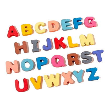 Wooden Sorting Puzzle with Magnetic Fishing, Board, Letters & Numbers