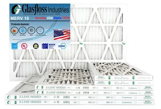 Glasfloss 22x22x1 - MERV 10 -Qty:6 - Furnace Air Filter - Made in USA (Actual Size: 21.5 x 21.5x7/8 inch)