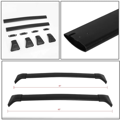 DNA Motoring PT-ZTL-8070 For 2017 to 2018 Mazda CX -5 CX5 Compass Pair Factory Style Aluminum Roof Rack Rail Cross Bar Cargo / Luggage Carrier