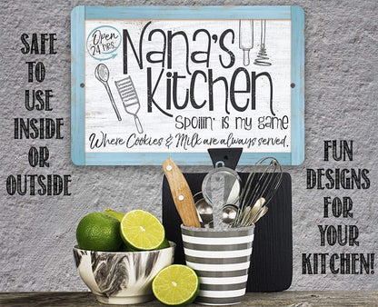 Metal Sign - Nana's Kitchen - Durable Metal Sign - Use Indoor/Outdoor - Makes a Great Kitchen Decor and Housewarming Gift Under $25 (12" x 18")