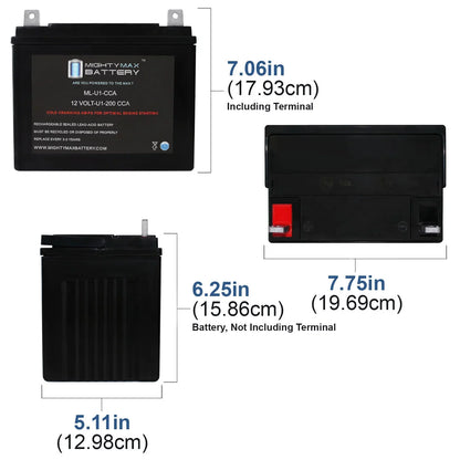 ML-U1 12V 200CCA Battery for Bobcat Fastcat Pro 942406H 0Turn Mower