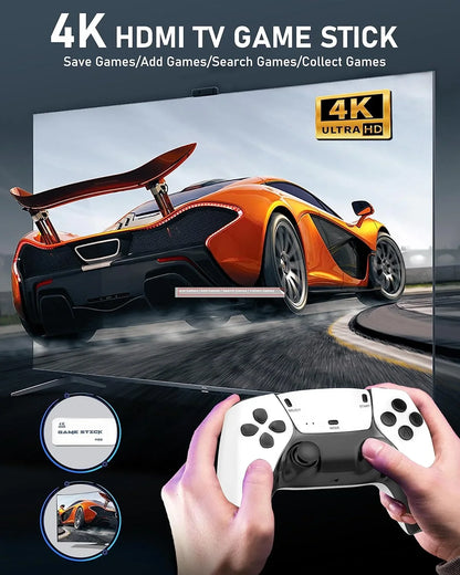 New dual joystick console controller, TV HDMI HD 4K TV console PS1 double play controller, more than 20,000 games, 4K HDMI output and wireless controller relive classic games.