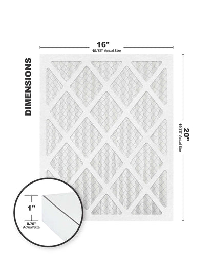 16x20x1 MERV 8 Air Filter/Furnace Filters (4 Pack)