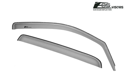 Extreme Online Store Fits ALL 2014-2018 Chevrolet Silverado 1500 Crew Cab Models | EOS Visors IN-CHANNEL Style SMOKE TINTED Side Vents Window Deflectors Rain Guards