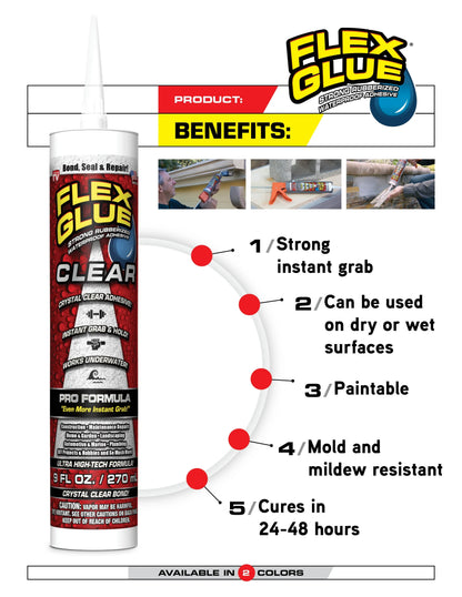 Flex Seal Family Of Products Flex Glue White Rubberized Waterproof Adhesive 10 Oz