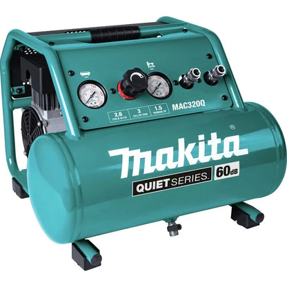 Makita MAC320Q Quiet Series 1-1/2 HP 3 Gallon Oil-Free Hand Carry Air Compressor