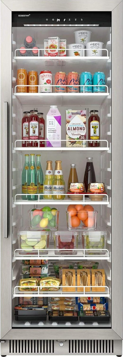 22 Wide 10.1 Cu. Ft. Commercial Beverage Merchandiser – Stainless Steel, Temp Alarm, Reversible Door