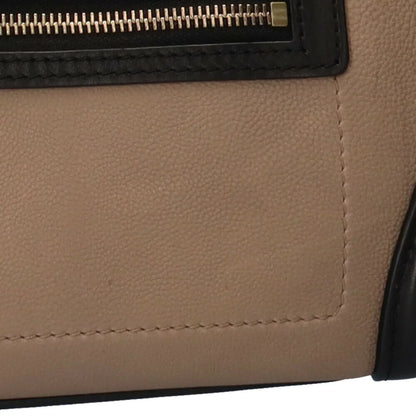 Pre-Owned Celine Micro Shopper Luggage Handbag Leather Beige Ladies (Good)