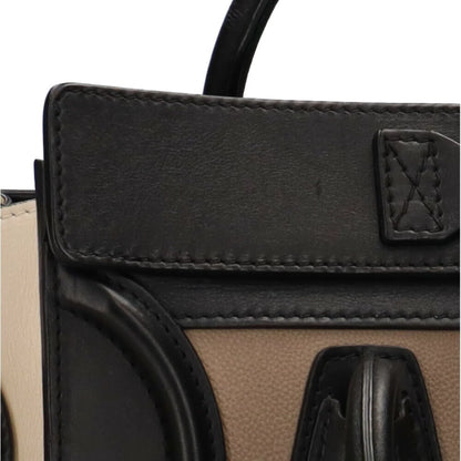 Pre-Owned Celine Micro Shopper Luggage Handbag Leather Beige Ladies (Good)