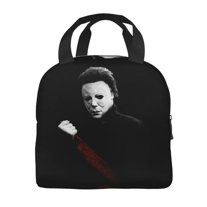 Michael Myers Blood Portable Lunch Bag For Adult And Kids Reusable Lunch Box Insulated Thermal Cooler Bento Bag For School Picnic Office