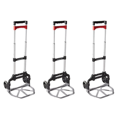 Magna Cart Personal MCI Folding Hand Truck with Rubber Wheels, (3 Pack)