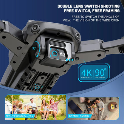 JLLOM Dual Camera Drone - 4K HD Quadcopter with Foldable Design and Obstacle Avoidance Technology