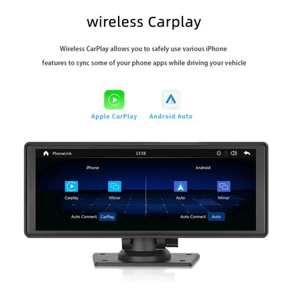 Polarlander 9.3" Wireless Carplay & Android Auto Portable Car Stereo, Front Dash Cam, Backup Camera, Bluetooth Hands-Free Calling, HD IPS Touchscreen,Supports Most Cars