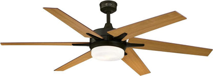 GOURE Lighting 74002B00 Transitional Cayuga, Smart WiFi Ceiling Fan Compatible with Amazon Alexa and Google Home with LED Light, Remote Control, 60 Inch, Black-Bronze Finish, Frosted Opal Glass