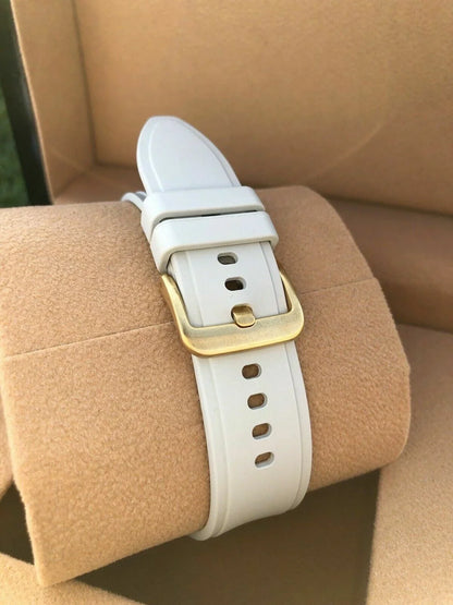 Custom 24k Gold Plated 46mm Samsung Galaxy Watch 4 Gold Bezel Gray Gold Band LTE