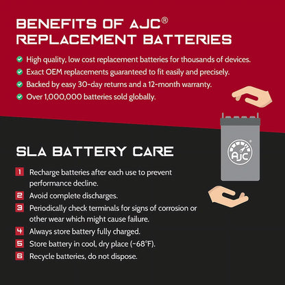 Dalton Tacahe Mid-Wheel Drive PC1350 12V 55Ah Mobility Scooter Battery - This Is an AJC Brand Replacement
