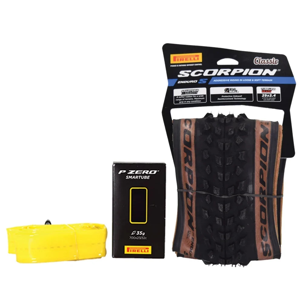 Pirelli Scorpion Enduro S Classic 29" x 2.4 Mountain Bicycle Tire Unmatched Grip and Reliability for Extreme Enduro Riding Tubeless Ready Clincher TLR Enhanced ProWall MTB Casing + SmarTUBE 23/32-622