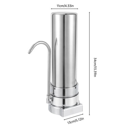 Countertop Filter Tap Water Filtration Filter Sink Drinking System Stainless Silver