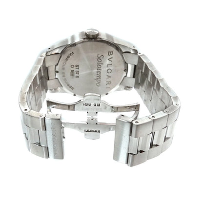 Pre-Owned Bulgari BVLGARI Solotempo ST37S Men's Watch Black Dial Quartz (Good)