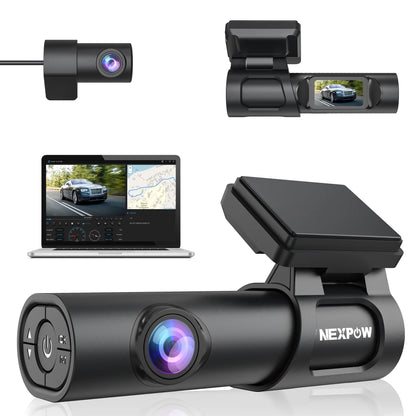 NEXPOW Dash Cam, 4K Dash Cam Front and Rear with Built-in GPS, Car Camera with 1.47" IPS Screen, Night Vision, 170° Wide Angle, Super Capacitor, WDR, 24H Parking Mode, Support 128GB Max