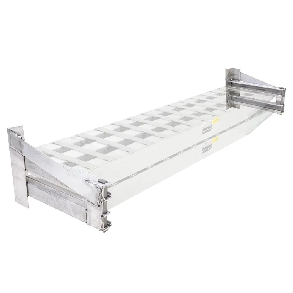 Loading Ramp Storage Brackets for Step Deck Trailers without Knee Braces