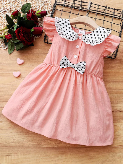 Baby Girl Cotton Bow Dress – Comfortable Everyday Style