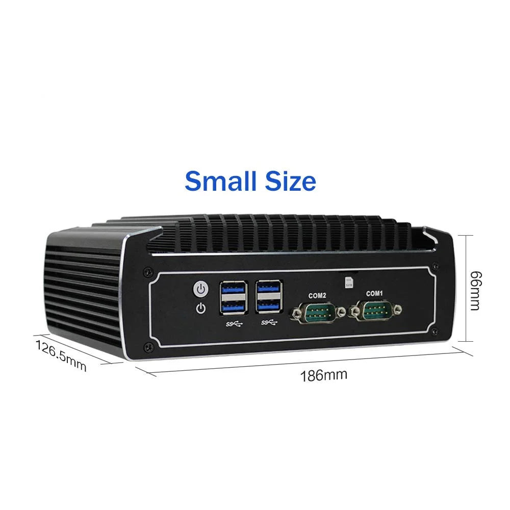 PARTAKER Fanless Mini PC, 4K Powerful Industrial Mini Computer, Core i5 8250U 8th Gen, 4 Cores CPU, 16GB Ram 240GB SSD 1TB HDD, Dual Nic, HD, DP, 4*USB3.0, SIM Card Slot, 2 COM, Windows 10 Pro