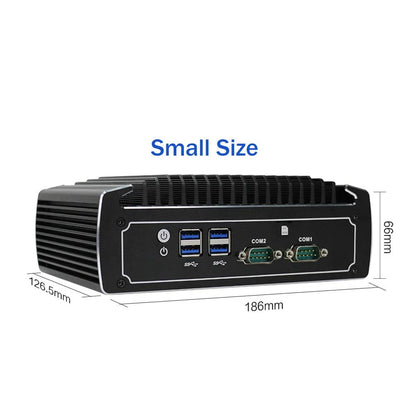PARTAKER Fanless Mini PC, 4K Powerful Industrial Mini Computer, Core i5 8250U 8th Gen, 4 Cores CPU, 16GB Ram 240GB SSD 1TB HDD, Dual Nic, HD, DP, 4*USB3.0, SIM Card Slot, 2 COM, Windows 10 Pro