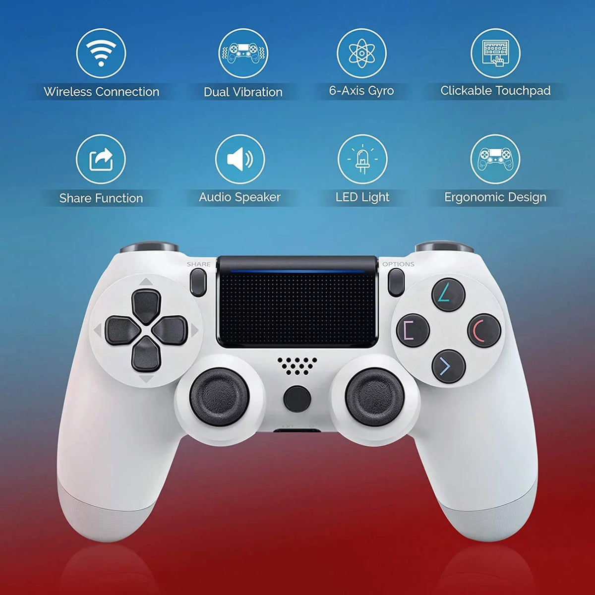 PRO Wireless GamePad Compatible with Samsung S21 FE Controller Plus 1,000 Battery/Built-In Speaker/Gyro/Remote BlueTooth Slim (White)