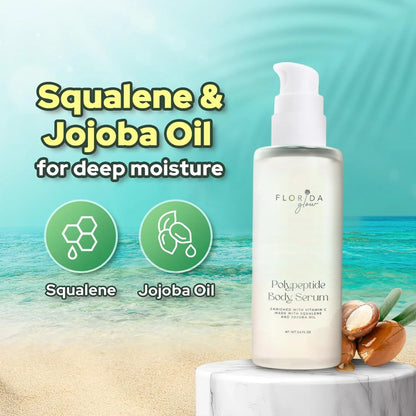 Florida Glow Polypeptide Collagen Boosting Serum | Body Oil Skincare For Glow Dry Skin | Moisturizer for Women & Men Enriched With Vitamin C, Squalene, Jojoba Oil - Pacific Sage Scent - 3.6fl Oz