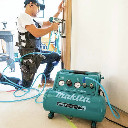 Makita MAC320Q Quiet Series 1-1/2 HP 3 Gallon Oil-Free Hand Carry Air Compressor