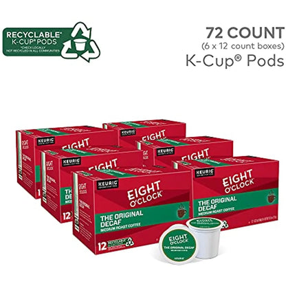 Eight Oclock Coffee The Original Decaf, Single-Serve Coffee K-Cup Pods, Medium Roast, 72 Count