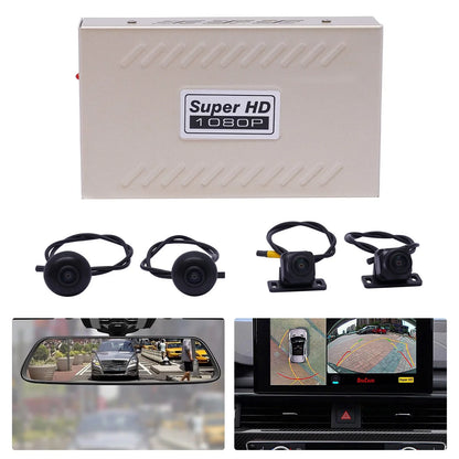 Miumaeov Dash Cam 360 Degree Bird View Surround System Rear View 4-Camera Kit 1080P Car DVR Recording for Cars