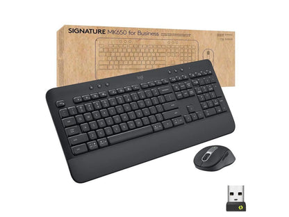 Logitech Signature MK650 Combo for Business, Wireless Mouse and Keyboard, Logi Bolt, Bluetooth, SmartWheel, Globally Certified, Windows/Mac/Chrome/Linux - Graphite