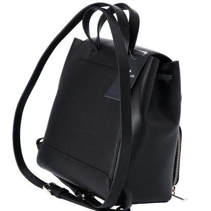 Kate Spade Kristi Refined Grain Leather Medium Flap Drawstring Backpack Black