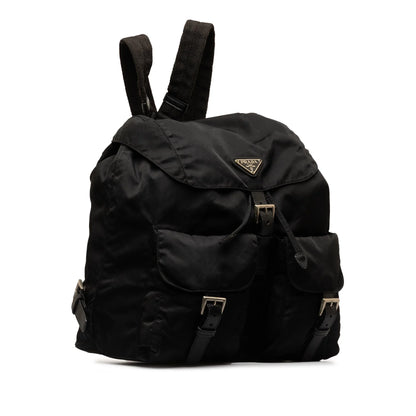 Pre-Owned Authenticated Prada Tessuto Backpack Nylon Fabric Black Unisex (Fair)