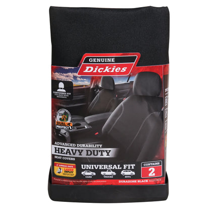 Genuine Dickies 2 Piece Durazone Car Chair Covers, Black