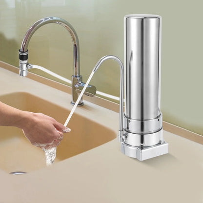 Countertop Filter Tap Water Filtration Filter Sink Drinking System Stainless Silver
